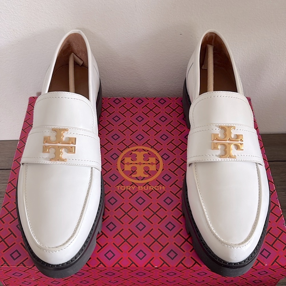 NIB [Tory Burch] Mini Everly Chunky Loafers Cambridge In New Ivory Women’s 10.5 - Picture 4 of 15